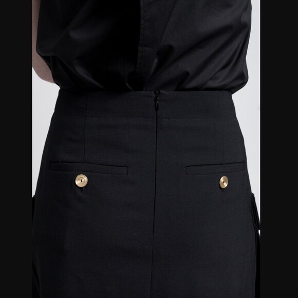 Acne Studios- Pine Patch Skirt in Black- NWOT- 36/6 - Picture 5 of 10